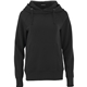 aerial view a black (995) womens dayton classic cozy fleece hoodie, image 1 of 2
