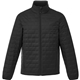 aerial view a black (995) mens telluride lightweight packable insulated puffer jacket, image 1 of 6
