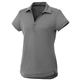 aerial view a steel grey (945) womens amos eco short sleeve performance polo, image 1 of 2