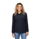 aerial view a navy (575) womens palo long sleeve 100 cotton pique polo, image 1 of 7