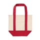 aerial view a red mini tj canvas tote bag, image 1 of 7