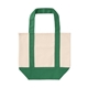 aerial view a green mini tj canvas tote bag, image 1 of 7
