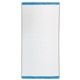 a white with turquoise hems on both edges turkish signature heavyweight islander beach towels
