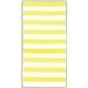 aerial view a yellow/white horizontal cabana stripe beach towel, image 1 of 2