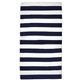 a navy/white horizontal cabana stripe beach towel
