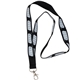 aerial view a group of silkscreened flat polyester lanyard, image 2 of 6