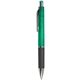 aerial view a light green black refill quasar translucent pen with black grip, image 1 of 2