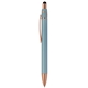 aerial view a steel blue orbit spinner metal stylus pen, image 1 of 3
