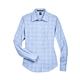aerial view a white/ light french blue/ french blue devon jones - womens crown collection(r) glen plaid woven dress shirt, image 1 of 6