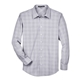 aerial view a white/ graphite/ light grey devon jones - mens crown collection(r) glen plaid woven dress shirt, image 1 of 5