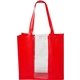 a red medium clear window tote bag