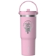 aerial view a cotton pink 32 oz hydrapeak insulated stainless travel tumbler, image 1 of 2