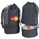 a black beach tote / cooler bag
