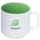 aerial view a lime green bowery 400 ml. (13.5 fl. oz) stoneware mug, image 1 of 2