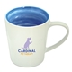aerial view a royal blue caf bien 400 ml. (13.5 fl. oz) two - tone mug, image 1 of 2