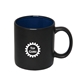 aerial view a black-royal blue c - tone 450 ml. (15 fl. oz) c handle two - tone mug, image 1 of 2