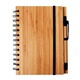 aerial view a natural syracuse bamboo cover notebook, image 1 of 2