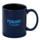 aerial view a cobalt blue fuzion c handle mug premium, image 1 of 2