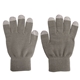 aerial view a dark grey-light grey knit touch screen gloves, image 1 of 2