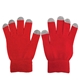 aerial view a red with grey fingertips knit touch screen gloves, image 1 of 2