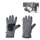 aerial view a black slub jazzhander touch screen gloves, image 1 of 2