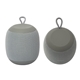 aerial view a light grey boomberri wireless speaker, image 1 of 3