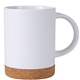 aerial view a white-brown caspian ceramic cork mug 400 ml. (13.5 fl. oz), image 1 of 4