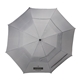 aerial view a gray 62 rpet golf umbrella with reflective trim, image 1 of 4