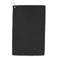 a black tone - on - tone golf towels