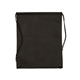 aerial view a black non woven sport drawstring backpack, image 1 of 3
