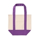 aerial view a purple mini tj canvas tote bag, image 1 of 7