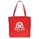 aerial view a red non woven tote bag, image 1 of 2