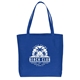 aerial view a royal non woven tote bag, image 1 of 2