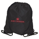 aerial view a black drawstring backpack 420d polyester, image 1 of 2