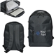 aerial view a black savannah west laptop backpack, image 1 of 2