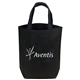 aerial view a black mini non woven tote, image 1 of 2