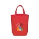 aerial view a red mini non woven tote, image 1 of 2