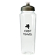 aerial view a translucent clear bottle & smoke lid evans 24 oz polysure(tm) measure bottle, image 1 of 2