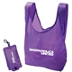 aerial view a purple folding tote in a pouch, image 1 of 2