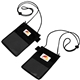 aerial view a black non woven identification holder / wallet, image 1 of 2