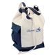 aerial view a natural with navy duffle bag, image 1 of 3