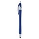 aerial view a blue with black ink hub javalina(r) metallic stylus pen, image 1 of 2