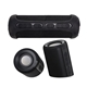 a black speaker & silver end plates origaudio breakaway wireless bluetooth speaker