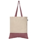 aerial view a burgundy 194 quebec - 5 oz two - tone recycled cotton tote, image 1 of 3