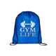 aerial view a reflex blue versatile polyester drawstring backpack, image 1 of 3