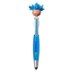aerial view a electric blue moptoppers multicultural screen cleaner with stylus pen, image 1 of 6