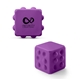 aerial view a purple prime line push pop bubble cube fidget sensory toy, image 1 of 4