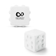 aerial view a white prime line push pop bubble cube fidget sensory toy, image 1 of 4