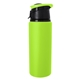 aerial view a lime green 24 oz velvet touch aluminum bottle, image 1 of 2