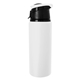 aerial view a white 24 oz velvet touch aluminum bottle, image 1 of 2